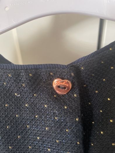 Ted Baker baby dress navy with golden dots size 6-9 m