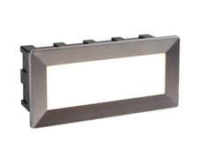 Searchlight Brick Light: Ankle Outdoor Wall Light- Satin Silver Metal & Polycarbonate