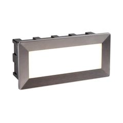 Searchlight Brick Light: Ankle Outdoor Wall Light- Satin Silver Metal & Polycarbonate