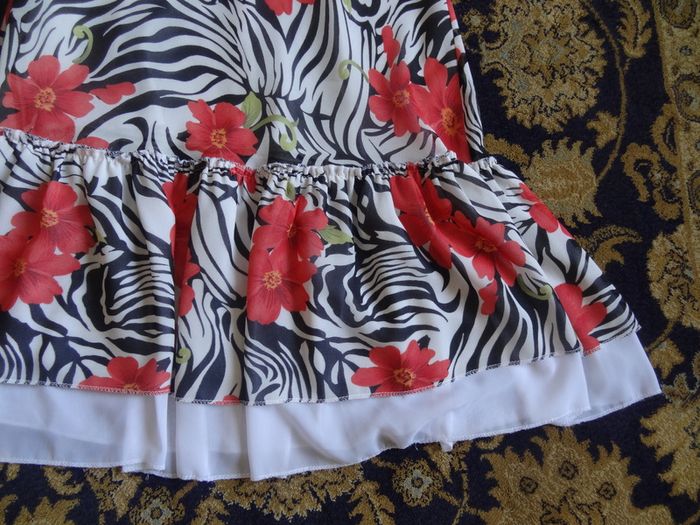 Ladies summer lined white black dress