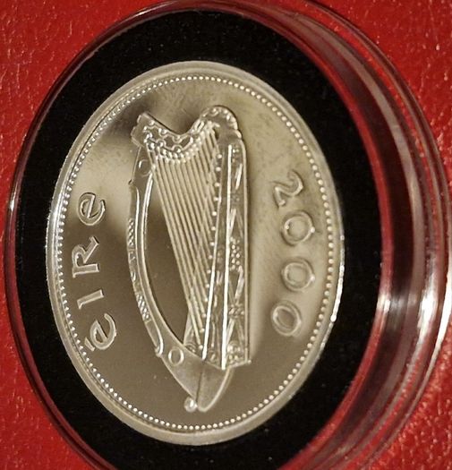 Ireland Piedforte Silver Proof 2000 Millennium 1 Pound Coin in Original Case with COA