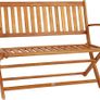 Garden Bench 2-Seater Eucalyptus Wood FSC-Certified 120 cm Weatherproof Folding Garden Bench Wooden Bench Park Bench Image 3