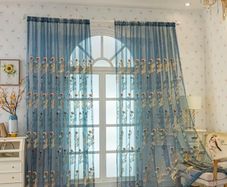 Blue Sheer Curtains (2pc)