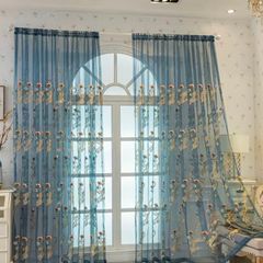 Blue Sheer Curtains (2pc)