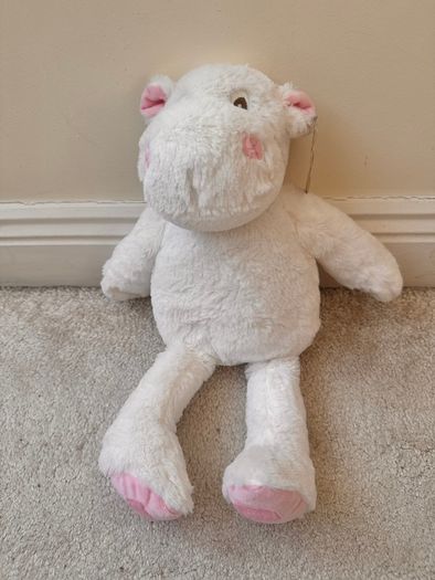 Mumbles White Pink Hippo Plush Soft Only approx. 25 cm. (without legs) MM606 Please see photos
