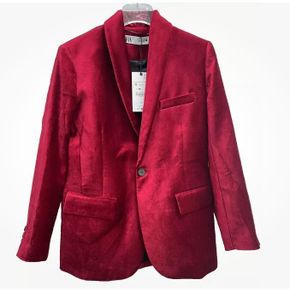 Zara women's red velvet blazer jacket Size XL (UK 14-16), AS NEW
