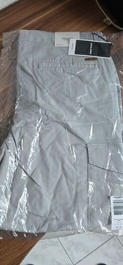 JACK & JONES Men's Cargo Pants, Jpstace Sunny, Grey  XL - 36/32