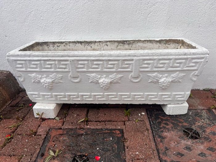 Stone concrete rectangular planters x 4