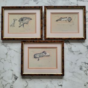 3 x Vintage Cecil Aldin prints, Terrier & Irish Wolfhound