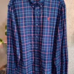Timberland Navy Red Plaid Shirt Medium M Regular Fit