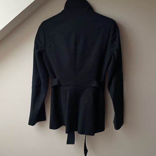 Reiss Black Funnel Neck Coat