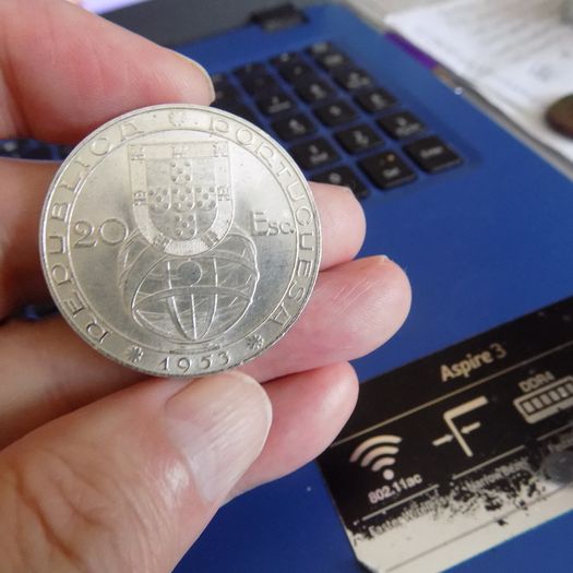 Portugal 1953 20 Escudo.80% Silver.Financial Reform.
