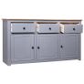 Sideboard Grey 135x40x80 cm Solid Pinewood Panama Range Image 4