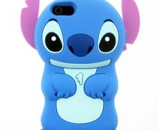iphone 5 5S 3D Cartoon Stitch Soft Silicon Case Cover Blue