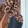 Open Shoulder Animal Print Top, size 8 Image 10