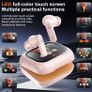 Wireless Earbuds Bluetooth 5.4 Headphones, Touch Screen Earbuds, Call ENC Noise Active Noise Cancelling, in-Ear Headphones USB Charging Case Earbuds for iPhone/Android, Pink-ST3 Image 4