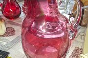 Beautiful Large Cranberry Glass Jug in Good Condition no chips or cracks Postage Available