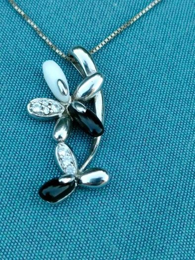 925 silver Flower pendant set