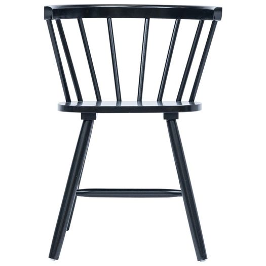 5 Piece Dining Set Solid Rubber Wood Black