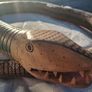 1970's  Indigenous Chilean 60 Inch Articulated Wooden Snake Image 4