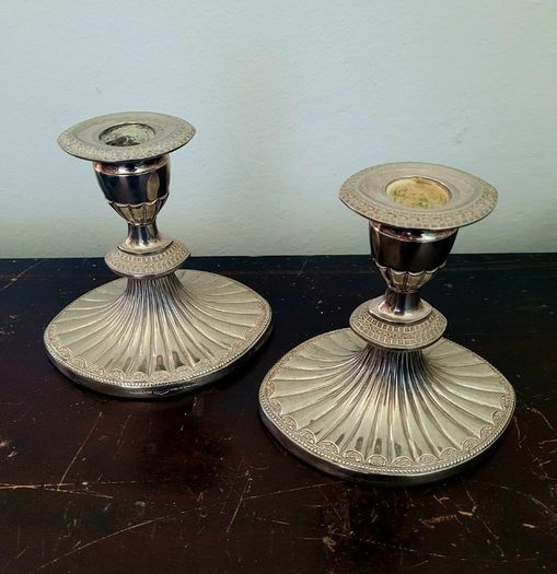 Vintage silver-plated petite candlesticks