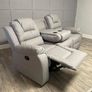 Axel Dark Grey, Light Grey & Black Leather Recliner Sofa Set Image 10