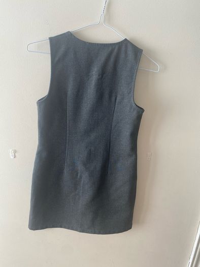 Dunnes grey pinafore (as new) age 7-8