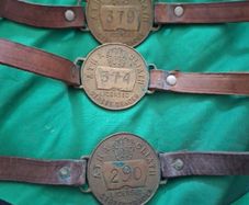 Collection of 3 Vintage Dublin Corporation Street Trader Brass Badges (#290, #374, #379)