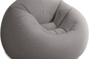 Beanless Bag Chair Inflating Furniture - Bean Bag - 1.14 m x 1.14 m x 71 cm, Grey (FREE POSTAGE)