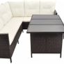 _Poly Rattan Garden Furniture 8 Seater Lounge Set Brown Dining Set Image 5