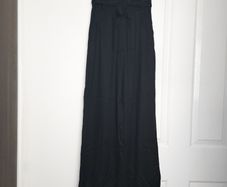 H&M Black High Waisted Paperbag Wide Leg Palazzo Trousers Culottes 6UK/34EU Petite