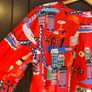 Eterna Red Parisian Print Viscose Blouse Shirt UK 10  Oversized Loose Fit Novelty France Scene Image 8