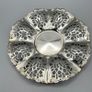 Vintage Etched Glass Serving Bowl with Plate Image 4