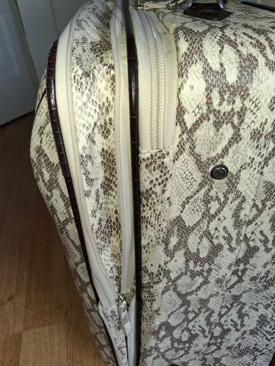 Brown 3 Piece Snake Skin Luggage Set