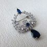 Vintage Style Sapphire Stone Brooch Pin Image 5