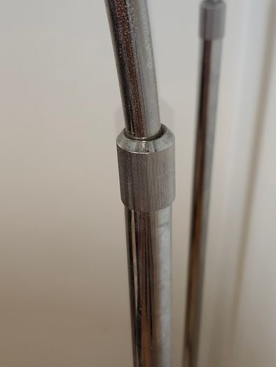 Chrome Arc Over Reach Lamps. Marble base. (Pair)