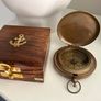 vintage reproduction compass hitler Solid Brass Push Button Compass Antique 3 Inch Nautical With Wooden Box Image 10