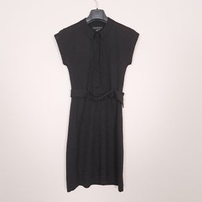 Banana Republic Black Belted Cap Sleeve 100% Wool Workwear Sheath Dress Size S