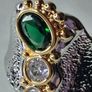 Two Tone Centre Gem & Crystal Vintage Ring Image 3