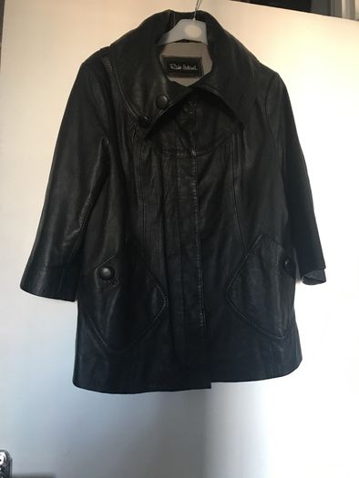 Ladies river island black leather jacket