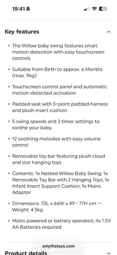 Nested Willow Baby Swing