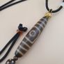 Rare 3 Eyes Tibetan Dzi Bead Vintage Agate Talisman Necklace Amulet Pendant Image 4