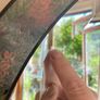 Vintage Oval Bevelled Mirror, Floral Wood Frame Image 9