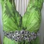 Stunning Libra Green & Silver Abstract Dress Size 12 Image 2