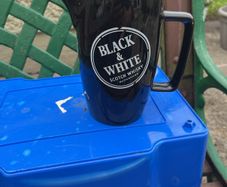 Black and white whiskey water jug