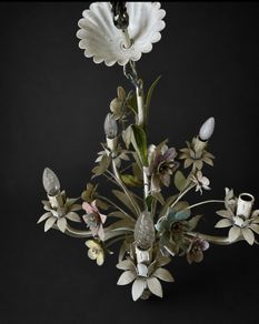 Stunning vintage toleware chandelier