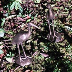 Stunning Pair Of Bronzed Metal Water Cranes