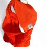 Sandro Size 2Uk 8-10 Orange Floral Lace Fit & Flare Dress Image 7