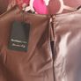 River Island chocolate brown faux leather dress Image 3