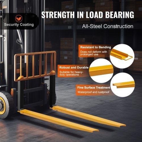 Pallet Fork Extensions, 1820 mm Length 115 mm Width, Heavy Duty Carbon Steel Fork Extensions for Forklifts, 1 Pair Forklift Extensions